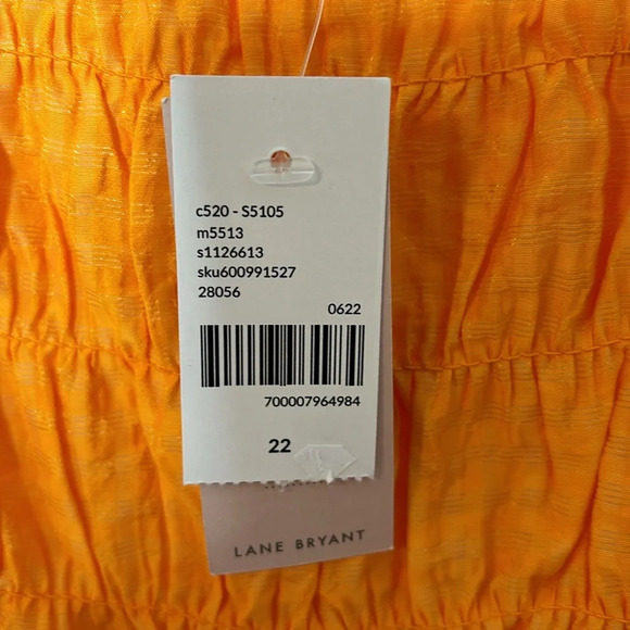 Lane Bryant Illusion Smocked Bodice Short Sleeve Blouse Top Women Size 22 NWT - Picture 7 of 10